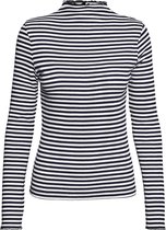 Vero Moda T-shirt Vmvio L/s High Neck Strip Blouse Noos 10259739 Snow White/navy Blazer Dames Maat - L