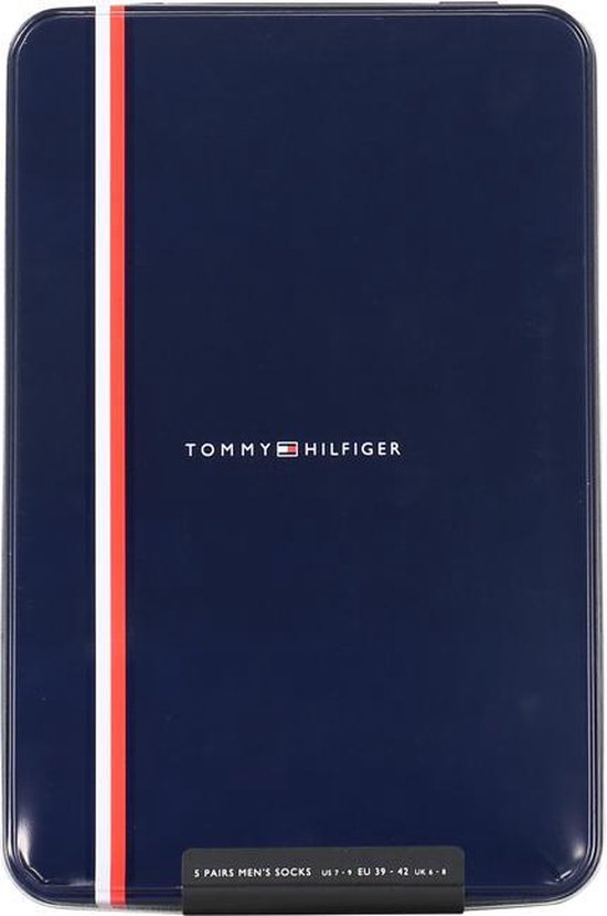 Tommy Hilfiger 5P TIN GIFTBOX STRIPE AND DOT Mannen Sokken - Jeans - Maat 39/42 - Tommy Hilfiger