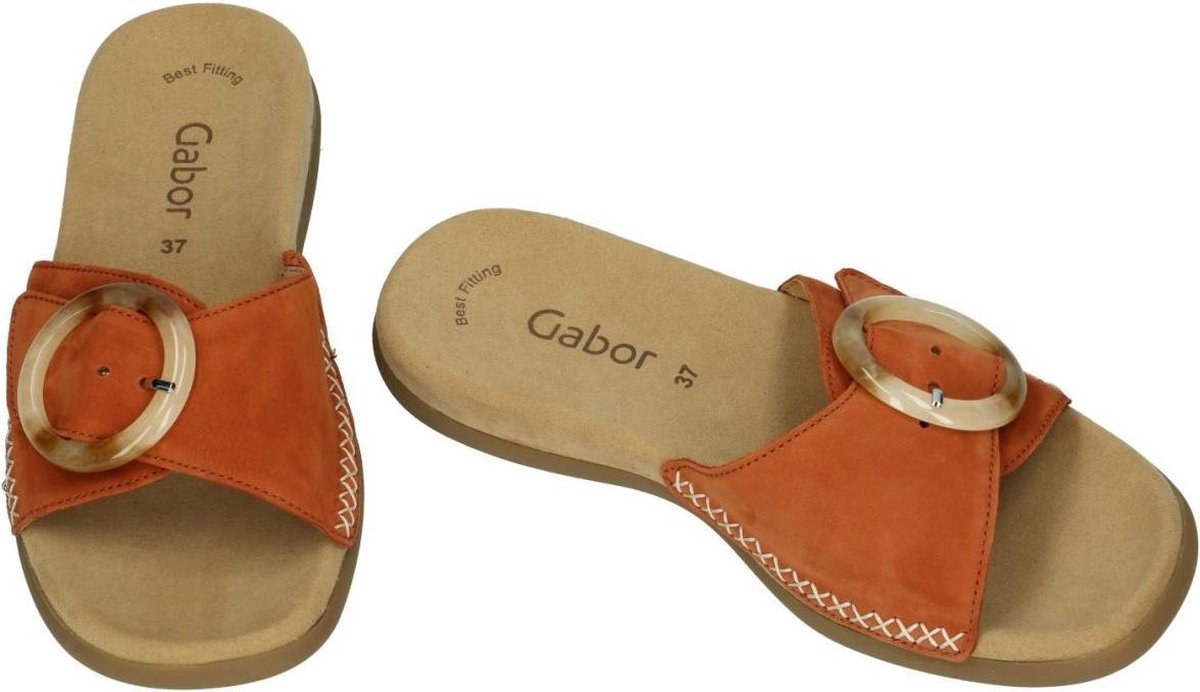 Gabor -Dames - terracotta - slippers \u0026 muiltjes - maat 37 | bol.com
