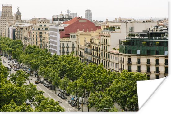 Passeig de Gracia Barcelona Poster - Foto print op Poster (wanddecoratie woonkamer / slaapkamer) / Europese steden Poster