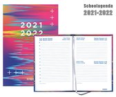 Brepols agenda - Schoolperiode 2021-2022 - Glitch - Horizontale strepen - 1d/1p - 11.5 x 16.9 cm