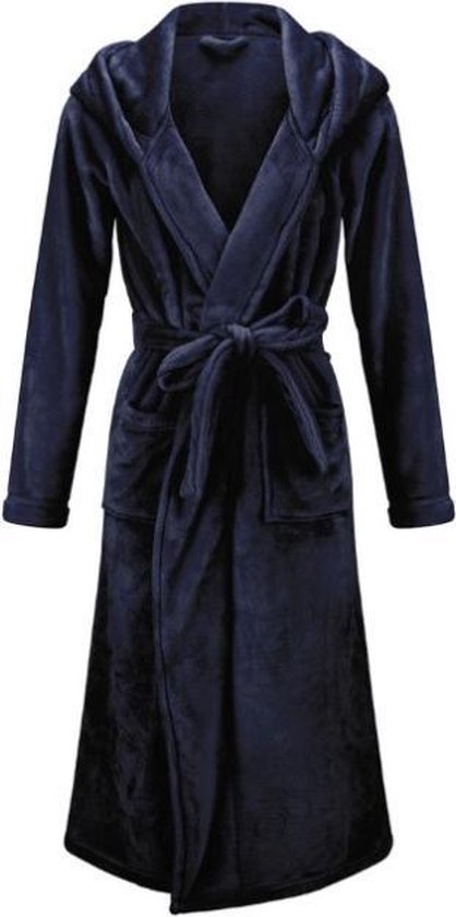 Charlie Choe dames badjas - 100 % zacht fleece - lang model - blauwe  damesbadjas met... | bol.com