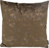 Flo Gold Velvet Bruin Kussenhoes | Fluweel / Polyester | 45 x 45 cm