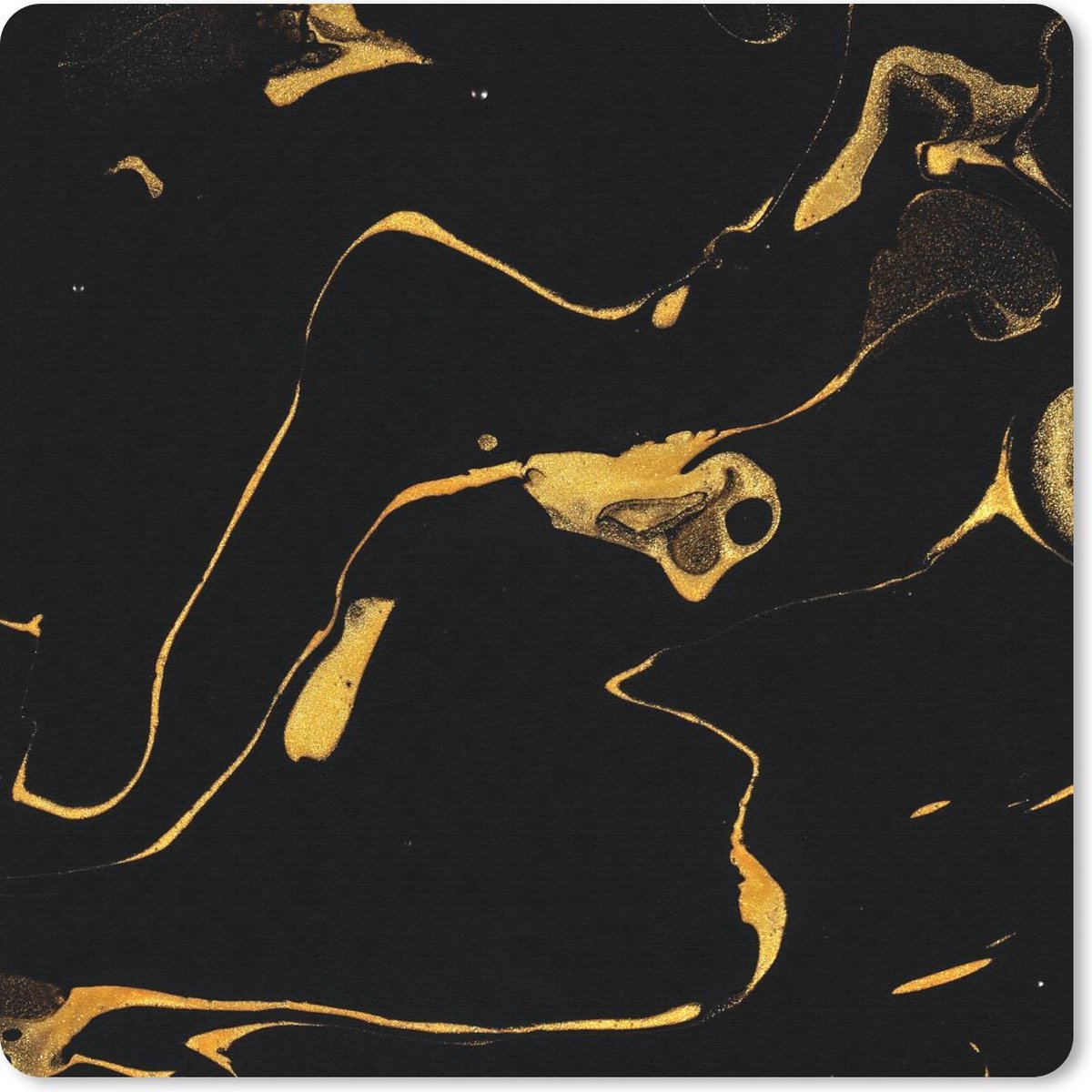 Muismat 30x30 cm - Mousepad Patronen - Verf - Goud - Zwart - Muismatten