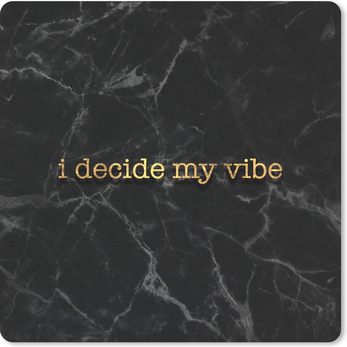 Muismat 30x30 cm - Mousepad Quote - Zelfverzekerd - Goud - Marmer print - Muismatten