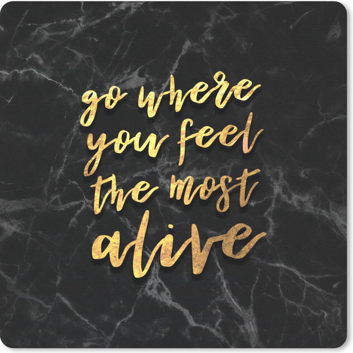 Muismat 20x20 cm - Mousepad Quotes - Leven - Marmer print - Muismatten