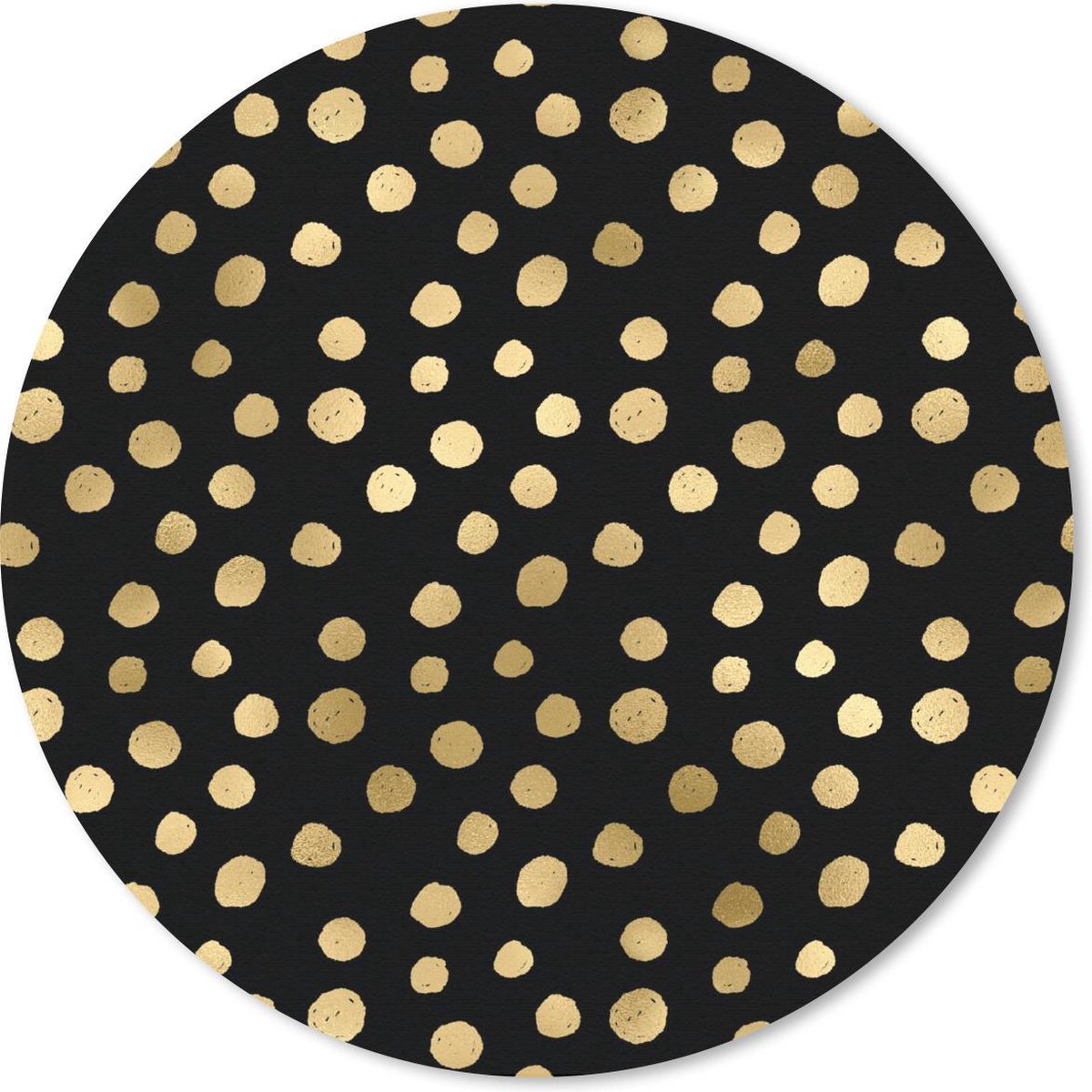 Muismat rond 30x30 cm - Mousepad Patronen - Stippen - Goud - Ronde muismatten