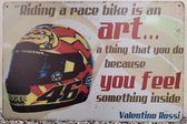 Valentino Rossi Moto GP Reclamebord van metaal METALEN-WANDBORD - MUURPLAAT - VINTAGE - RETRO - HORECA- BORD-WANDDECORATIE -TEKSTBORD - DECORATIEBORD - RECLAMEPLAAT - WANDPLAAT - N