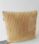 Sierkussen - Alanya Velvet Rib Mustard - Geel - 45 Cm X 45 Cm