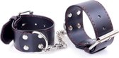 Bossoftoys - Handcuffs - Handboeien  - met Studs - Wristcuffs - 4 Cm - Red Line - 33-00115