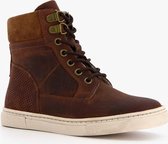 Groot gevoerde leren jongens veterboots - Bruin - Maat 30
