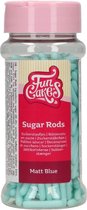 FunCakes Suikerstaafjes - Metallic Sugar Rods - Mat Blauw - 70g - Eetbare Taartdecoratie