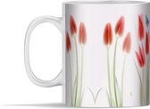 Mok - Afbeelding van rode tulpen - 350 ml - Beker