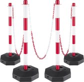 Dakta® Afzetpalen met ketting | 4 stuks | Afzetlint | 1.4 meter | Afzetpaaltjes | 84cm hoog