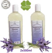 LAVENDEL douche-shampoo 2x500ml | Marseille zeep | Bio | Aangename geur.