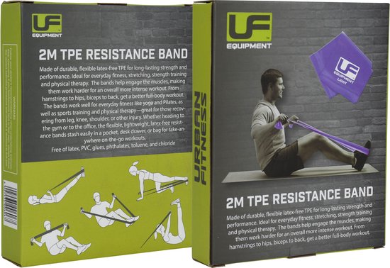 Urban Fitness 2m TPE Weerstandsband Paars - Licht van Urban Fitness — afbeelding 2