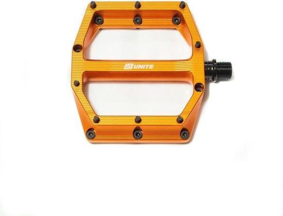 Unite Components Flat Pedal - ORANJE | Flat instinct pedal V1.1 | Flat pedalen | Mountainbike pedalen