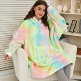 Tie dye Hoodie deken - Regenboogkleur - winter kleding Hoodie Deken - Hoodie Blanket - Oversized Hoodie - Fleece Deken - Indoor/Outdoor Coat