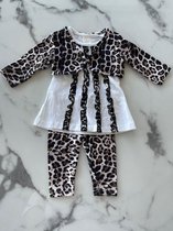 Baby meisjes setje 3 delig Panterprint | Babysetje | Newborn kleding | Babyshower cadeau | Kraamcadeau, verkrijgbaar in de maten 56 t/m 80
