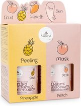 Natùrys Fruitpeeling Ananas en  Perzik masker vegan formula- vitamine C- Hydraterend, detox, verzachtende werking. 100ml