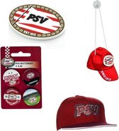 PSV fanpakket (pet, magneet 10 cm, autocap met zuignap, buttonset)
