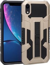 Vanguard Warrior All Inclusive tweekleurige schokbestendige TPU + pc-beschermhoes met houder voor iPhone XR (goud)