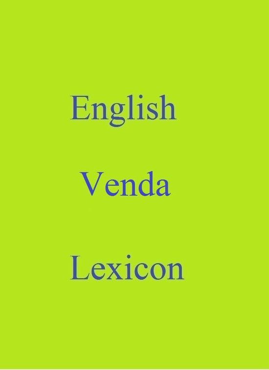 World Languages Dictionary English Venda Lexicon (ebook), Robert Goh
