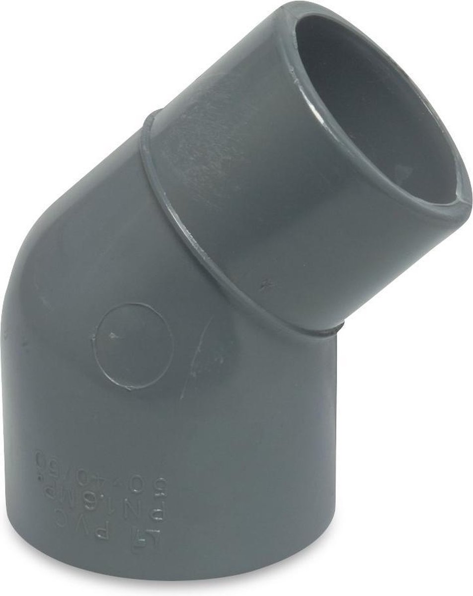 PVC Knie 45 graden - 40/50 mm x 50 mm - PN10