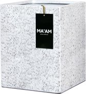 Eden - stoere vierkant hoge plantenbak/bloembak - 25x38cm - wit - industrieel - trendy design - met afwateringsgat - buiten/binnen - vorstbestendig