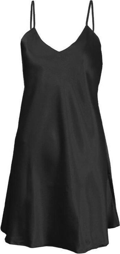 DKaren chemise de nuit en satin noir XL