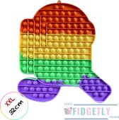 Fidget Toys- Popit XL - pop it XL- Among us - Amongus - Regenboog - Rainbow