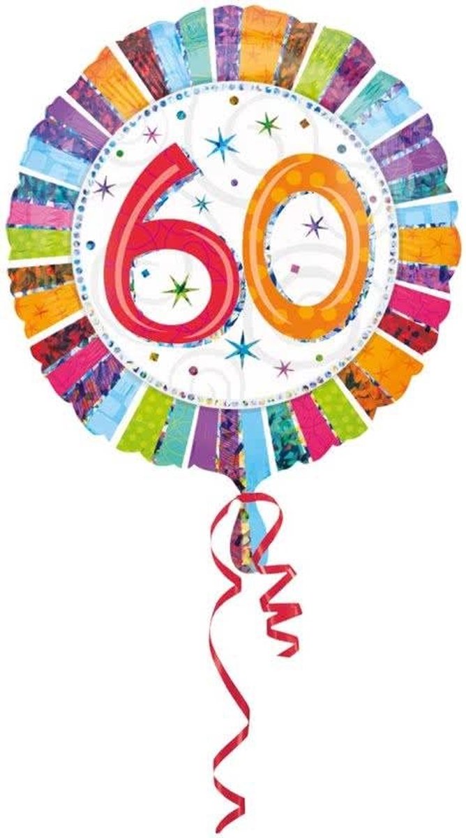 Anagram - Folieballon - Radiant - 60 Jaar - Zonder vulling - 43cm