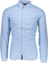Tommy Hilfiger Overhemd Blauw Aansluitend - Maat S - Heren - Never out of stock Collectie - Katoen;Elastaan