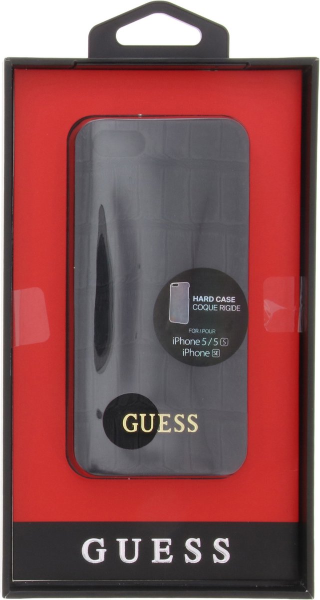 Guess Croco Back Cover - Geschikt voor Apple iPhone 5/5S - Zwart
