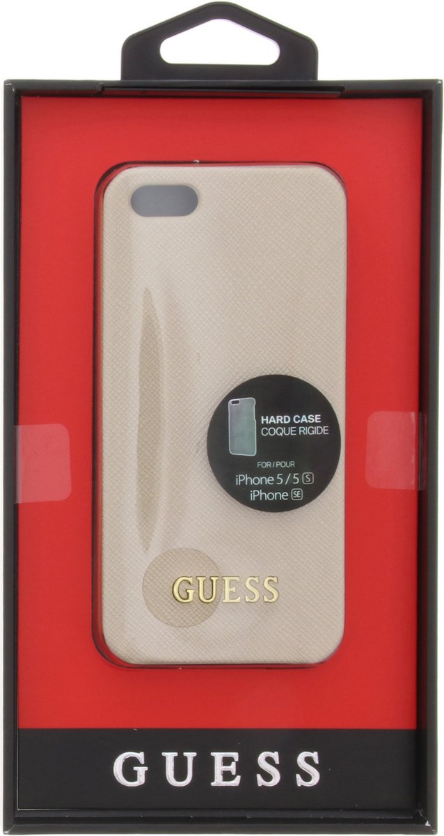 Guess Saffiano Backcover Case Apple iPhone 5/5S/SE - Beige GUHCPSETBE