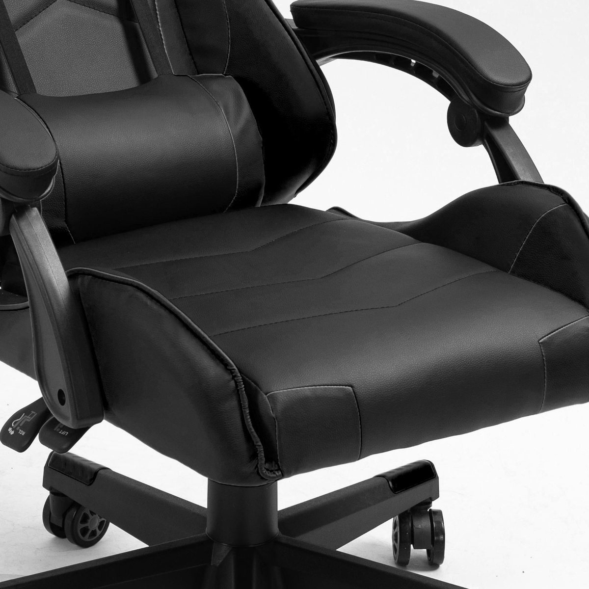 Alora Gaming stoel X-TREME - Zwart - Met Nekkussen & Verstelbaar Rugkussen - Kunstleer - Gamstoel - Game Stoel - Gaming chair - Bureaustoel – foto 4