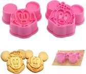 Koekjesvorm 2 Stks / set Mickey Minnie, 2 delige set, Cookie cutter, Uitsteekvorm, Cookie Mold Plastic, Suiker Fondant