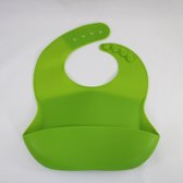 Siliconen slabbetje met opvangbak - Baby peuter - Verstelbaar en waterproof - BPA vrij - Groen