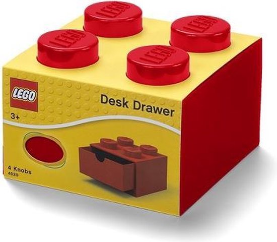 LEGO - Opbergbox Bureaulade Brick 4 - Kunststof - Rood