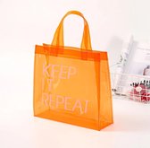 Without Lemons Jelly Bag Oranje | Keep it Repeat |Transparante tas | Beachbag | Musthave |Trend | Neon tas | Jelly Tas || Tik Tok 2021 |Dames tas| Vrouwen tas |Cadeau | Waterproof