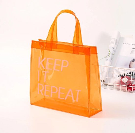 Foto: Without lemons jelly bag oranje keep it repeat transparante tas beachbag musthave trend neon tas jelly tas tik tok 2021 dames tas vrouwen tas cadeau waterproof