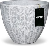 MA'AM Ivy - bloempot - rond - 30x25 wit - visgraat - industrieel scandinavisch ibiza decoratie buiten