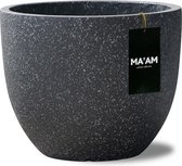 MA'AM Leah - bloempot - rond - 44x36 - zwart granito - lichtgewicht - modern/industrieel/scandinavisch