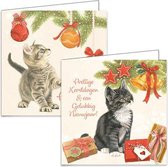 Francien Katten kerstkaarten - mapje met 4x5 stuks- set 3