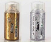 2 Glitter Strooi Potten - Fijne Glitter - Maat 1/96 - Goud en Zilverkleurig
