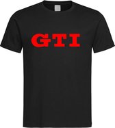 Zwart T shirt met Rood volkswagen "GTI logo" maat XS