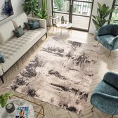 Tapiso Fiesta Vloerkleed Woonkamer Slaapkamer Bruin Creme Design Modern Abstract Duurzaam Interieur Hoogwaardig Tapijt Maat - 80x150