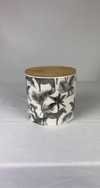 Voorraadpot - Pot - Porselein - 10 cm - Jungleprint - Jungle- Zwart/wit - Ø