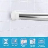 Livetti | Telescopic Douchestang | Douchegordijn Stang Roede | Shower Rod | Alumunium | 80-135 cm | Grijs