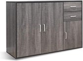 NumberOne® Dressoir Kast Opbergkast Vintage Uitstraling - Kast - 2 Lades 3 Deuren - Grijs